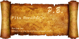 Pits Bonifác névjegykártya